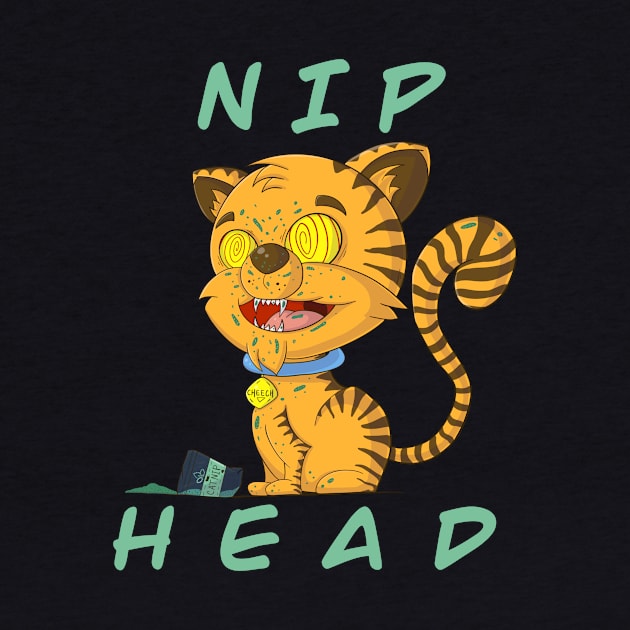 Cat High On Catnip (Nip Head) by JessicaErinArt